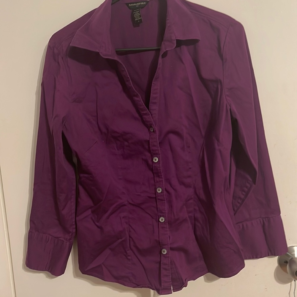 Banana republic purple button down shirt.